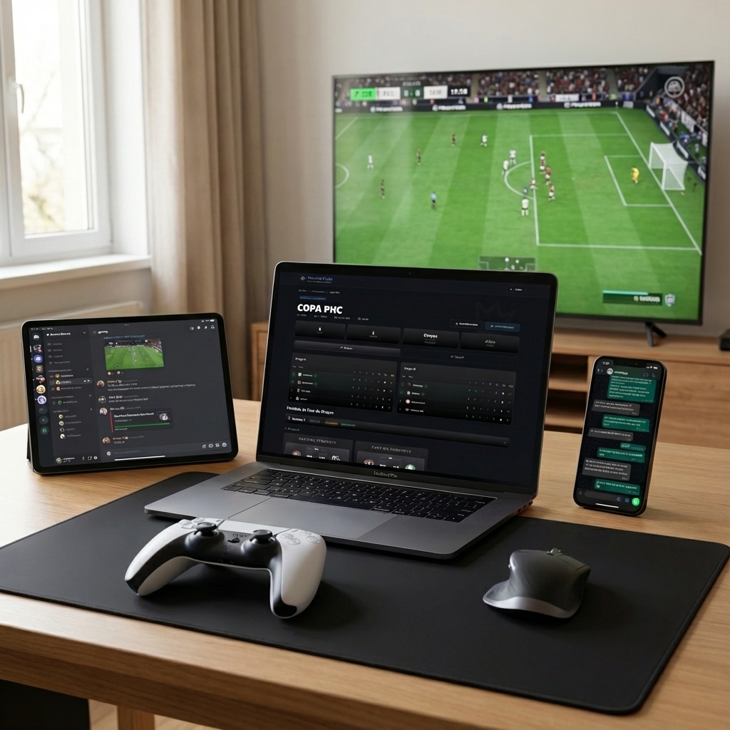 Pro Hub Clubs em múltiplos dispositivos